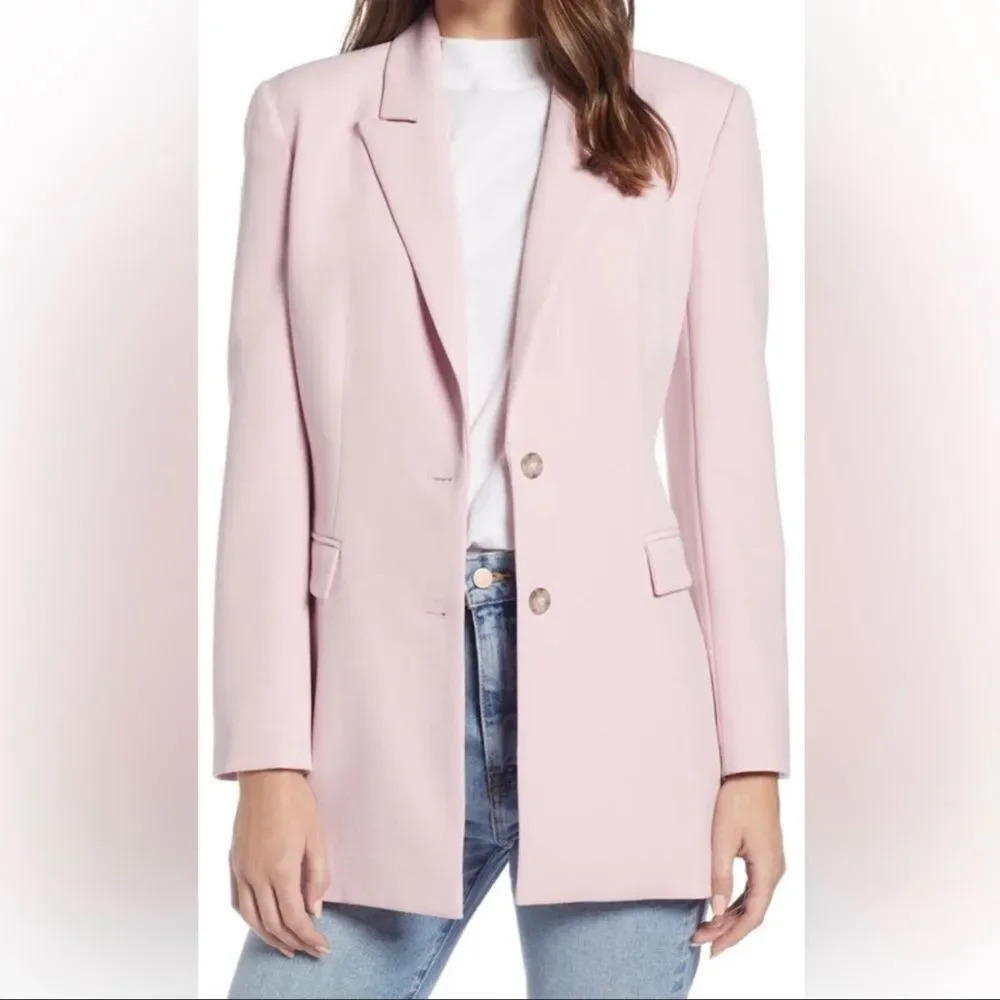 NWT Something Navy Pink Carnation Powerhouse Blazer